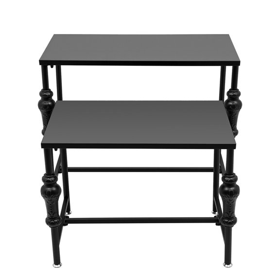 Industrial Retail Display Tables, Set of 2 Standing Clothing Shoes Display Rack Boutique Display Table Storage Shelves for Retail Store, Hotel, office (Black)