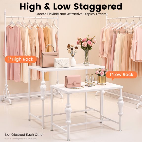 Industrial Retail Display Tables, Standing Clothing Shoes Display Rack, Retro Unit Storage Shelves
