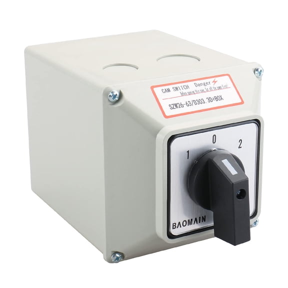 Industrial Rotary Cam Switch 63A 660V 3 Position 3 Phase with Exterior Box