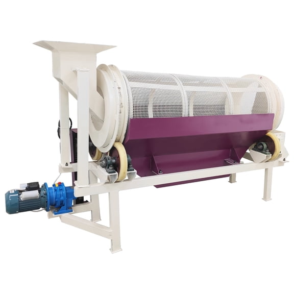 Rotary Drum Sifter Industrial Shaftless Trommel Screen Cylindrical Screen with 8mm Sieve