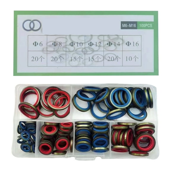 Industrial Rubber Gasket Set 30 Size M6toM30 Oil Resistant O Rings for Pipe Fittings Machinery Automotive Repairs