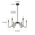 thumbnail image 1 of Industrial Rustic Curved Armed Metal Chandelier 6-light Wheel Lighting for Dining Room Kitchen Entryway 40 RusticBronze Painted, 1 of 5