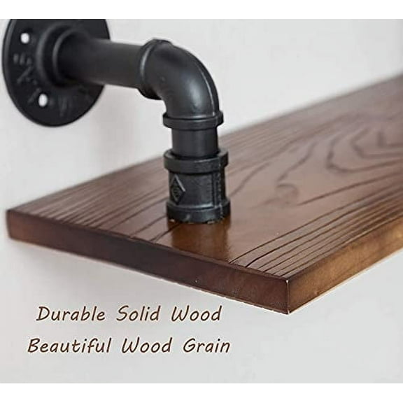 Industrial Rustic Modern Wood Ladder Pipe Wall Mounted Floating Shelves - Set of 3 Bookshelf,DIY Storage Shelving,Hung Bracket,Bookcase (Set of 3 Ladder Shelves)