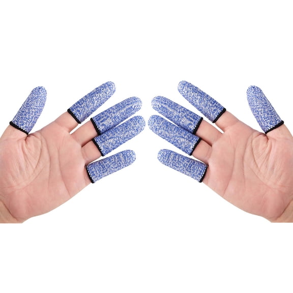 Industrial Safety Finger Sleeves HPPE Reinforced Cut Protective Anti Slip Texture For Metalworking Processing 10pcs