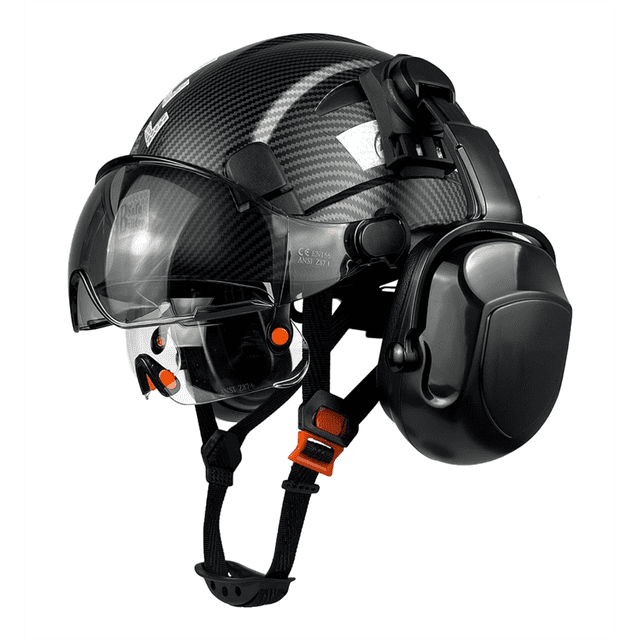 Industrial Safety Helmet with Visor Ear Muffs Hard Hat with Visor Vented OSHA Approved Hardhats