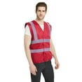 thumbnail image 1 of Industrial Safety Vest with Reflective Stripes, ANSI / ISEA Class 2-Red-M, 1 of 6
