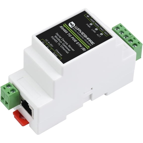 Industrial Serial Server RS485 to RJ45 Ethernet Module with POE Function, Modbus MQTT Gateway,TCP/IP to Serial, Bi-Directional Transparent Data Transmission Between RS485 and Ethernet