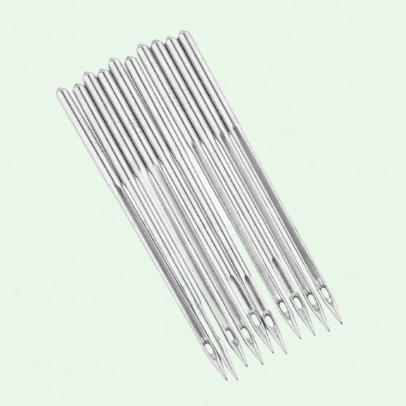 Industrial Sewing Machine Needles Set of 10, Universal Flat Point Needles for Singer, Brother, Juki, and More