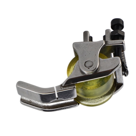 Industrial Sewing Machine Roller Presser Foot 0.5mm Rubber Wheel Metal Attachment for Thick Leather Fabric Work 1.26 x 1.65 inches / 3.2 x 4.2 cm