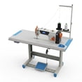 thumbnail image 1 of Industrial Sewing Machine, White 550W Servo Motor Lockstitch Machine with Full Set Table Stand, 5000s.p.m High Speed, Metal Frame, for Garment Factory and Tailor Shop, 1 of 7