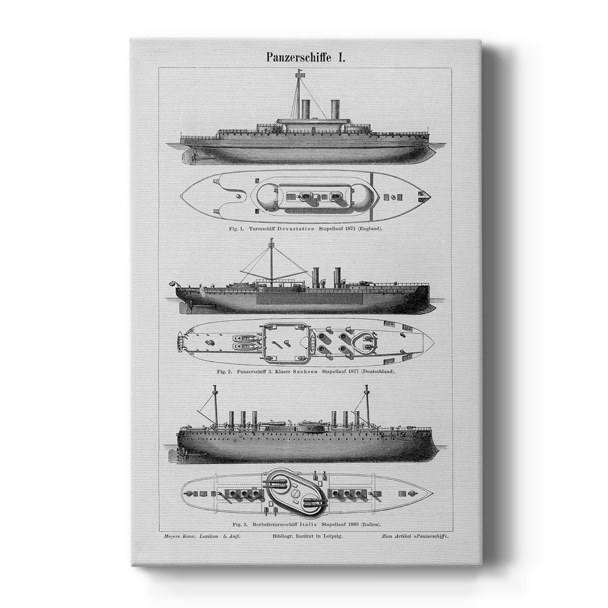 Industrial Ship Black and White Gallery Wrapped Canvas - 20" x 20"