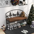thumbnail image 1 of Industrial Shoe Rack Bench for Entryway, Rustic Upholstered Storage Bench with Shelves, Space-Saving for Small Spaces, 1 of 9