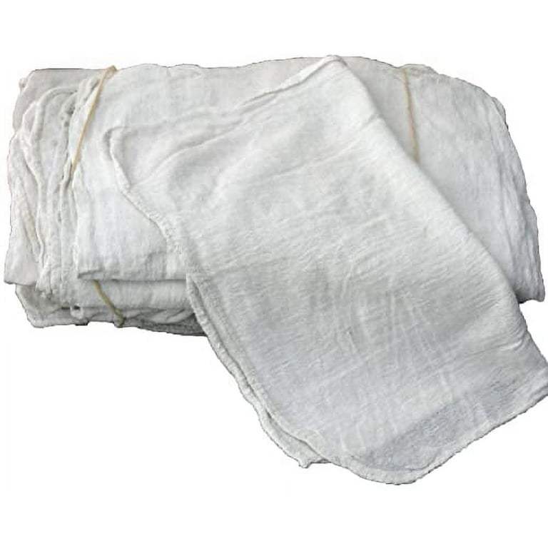 White Shop Towels 14x14, 100 Pack, Lint-Free Reusable Cotton Cleaning ...