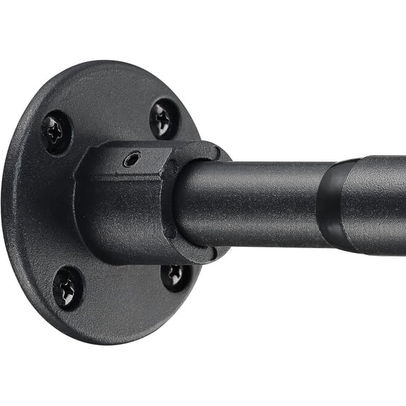 FLY HAWK 1 inch Heavy Duty Shower Curtain Rod for Bathroom, 28"-49", No Rust, Wall Mounted, Black