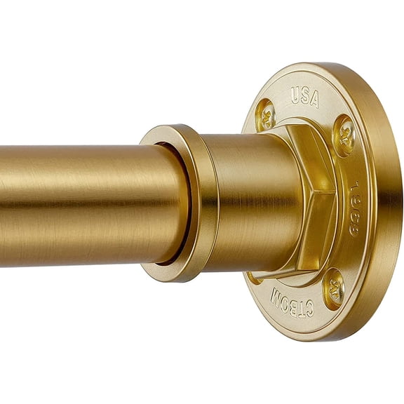 Industrial Shower Curtain Rod - 2-in-1 Design Tension Never Rust Non ...