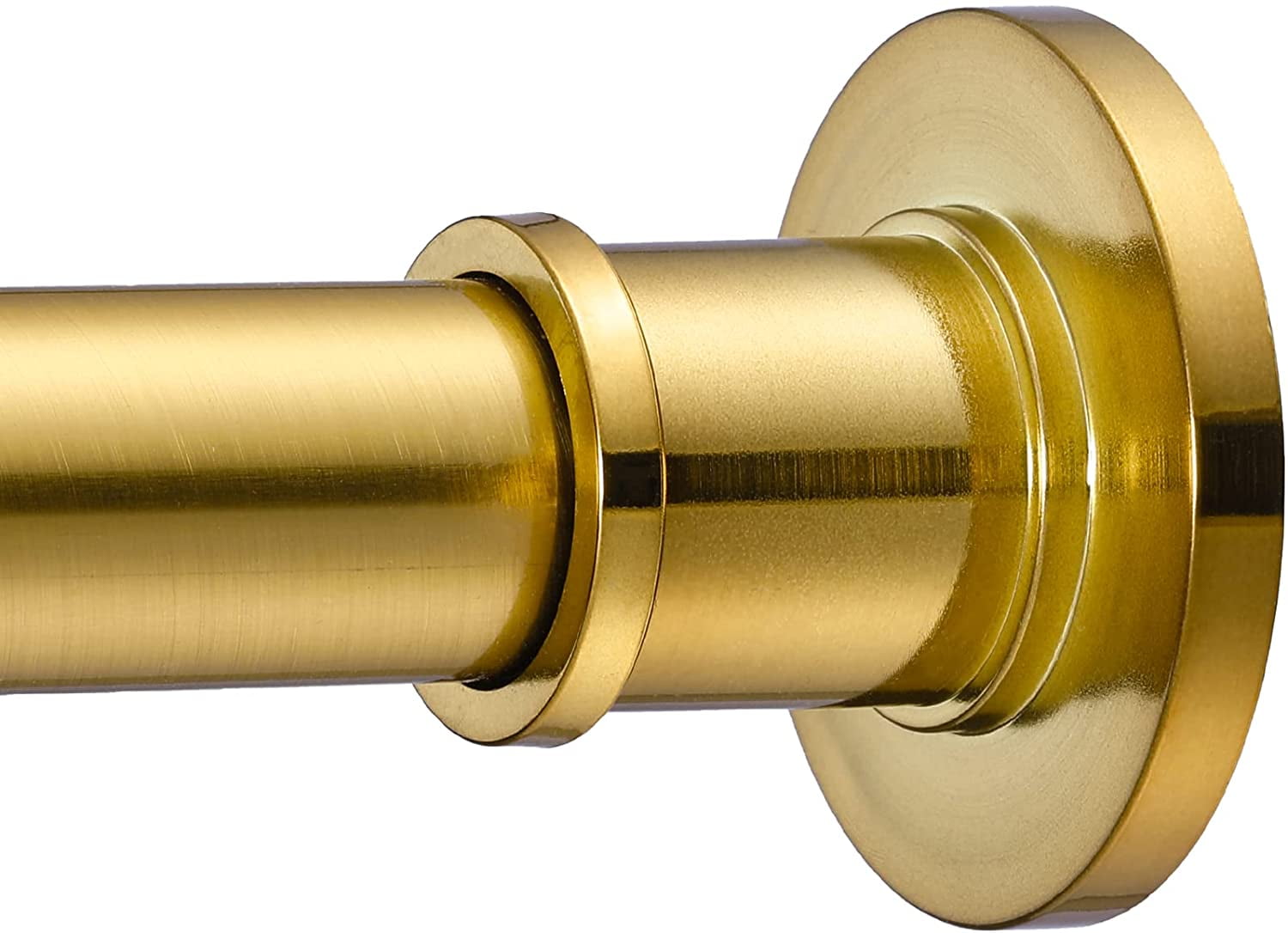 Industrial Shower Curtain Rod - Rustproof Non-Slip 43-72 Inches, Sunglow Gold