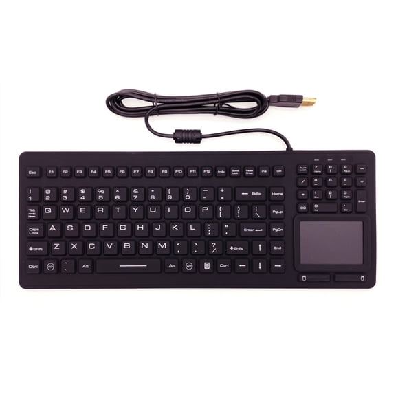 Industrial Silicone Waterproof USB Keyboard Touchpad 107 Keys Version 2.0 with IP68