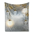 thumbnail image 1 of Industrial Soft Flannel Fleece Throw Blanket, Steampunk Style Antique Composition Brass Fastening Round Print, Cozy Plush for Indoor and Outdoor Use, 50" x 70", Yellow Grey White, by Ambesonne, 1 of 5