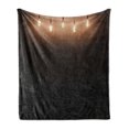 thumbnail image 1 of Industrial Soft Flannel Fleece Throw Blanket, Wooden Space Room Classical Edison Innovation Themed Design, Cozy Plush for Indoor and Outdoor Use, 70" x 90", Dark Brown Cinnamon, by Ambesonne, 1 of 5