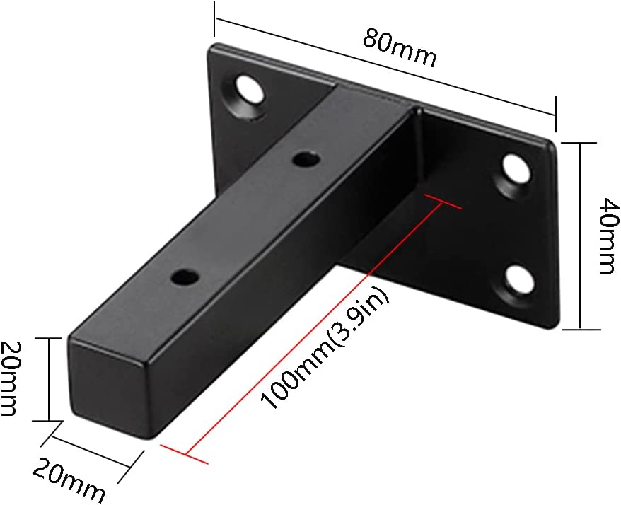Industrial Square Tube Shelf Brackets Metal Black Heavy Duty Iron Art