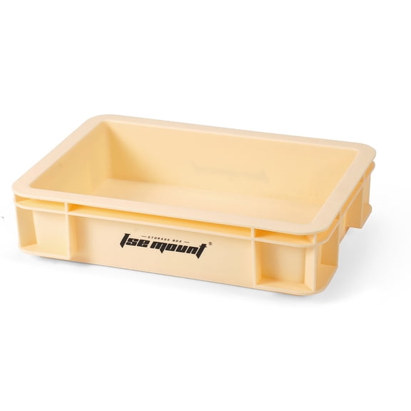 LSY Plastic Storage Bin, 2.6 qt Heavy-Duty Stackable Utility Organizer for Home Kitchen, Garage, Camping Gear, Office, Creamy Beige