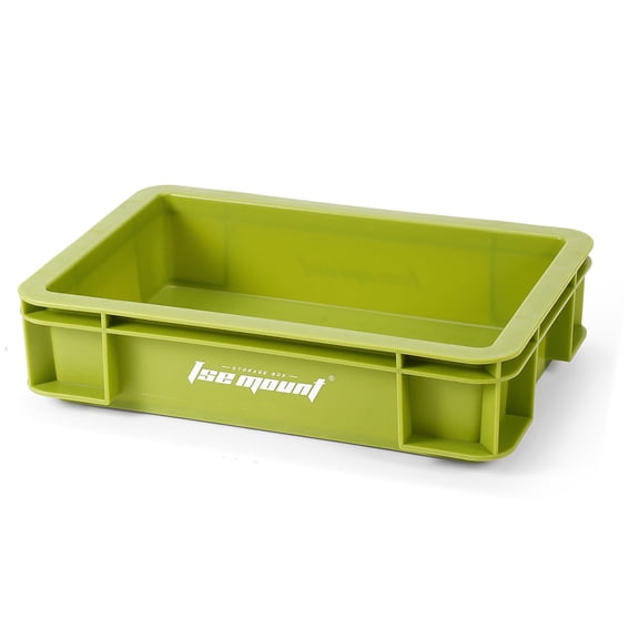 LSY Home & Office Plastic Stackable Storage Bin, 2.6 Qt Industrial Style Storage Container for Garage Shelf, Desk, Green