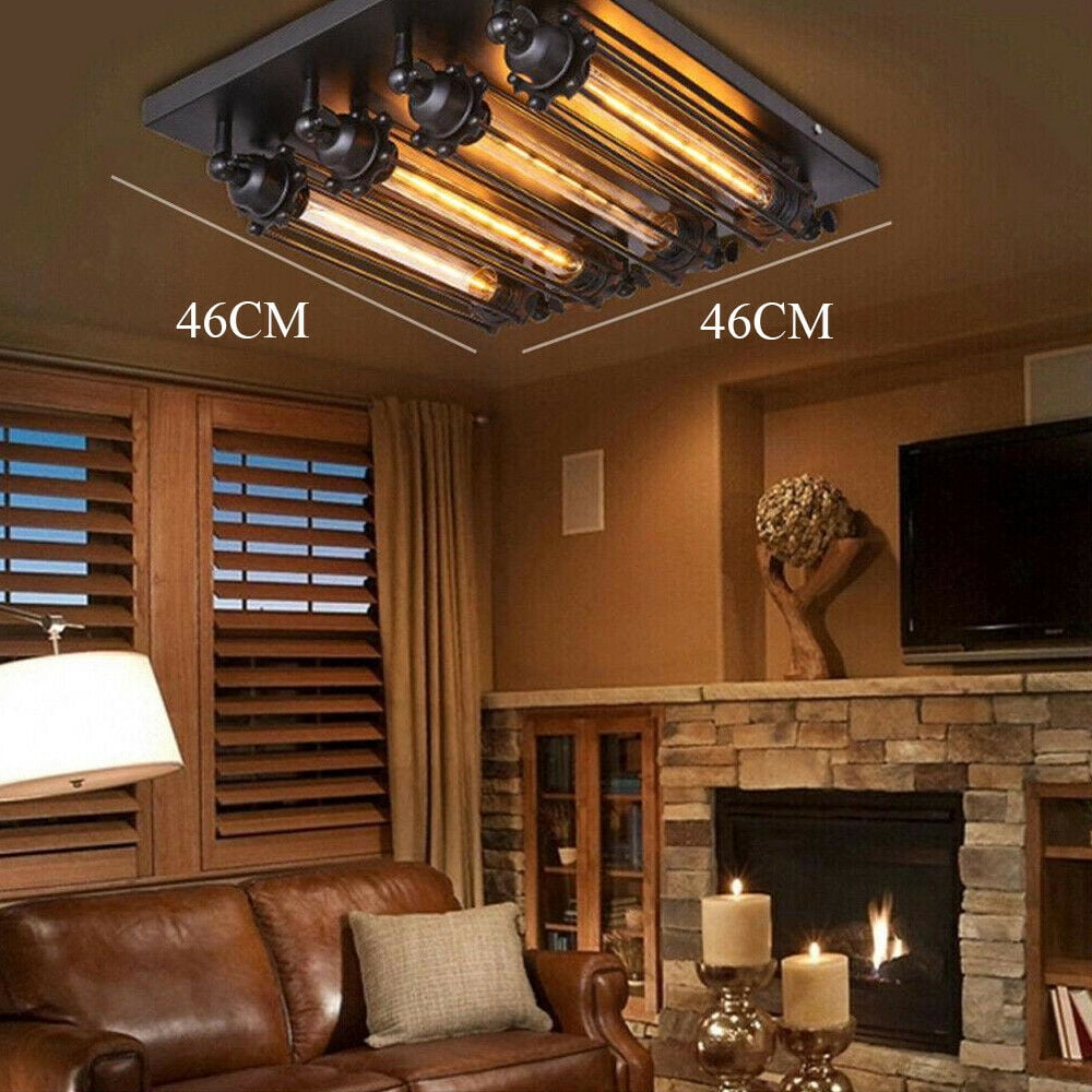 Industrial Steampunk Ceiling Light Fixture, Cage Shape, Metal Pendant Loft Lamp for ‎Indoor