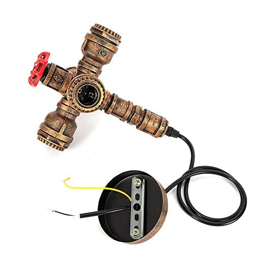 Industrial Steampunk Pendant Light 4 Lights Water Pipe Pendant Light Chandelier Vintage Steam Punk Hanging Lamp Lighting Fixture