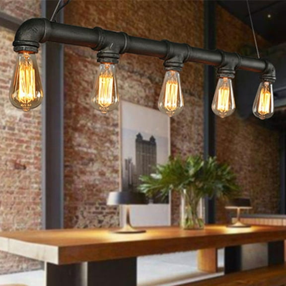 Industrial Steampunk Water Pipe Hanging Lamp Pendant Light Loft Cafe Decoration