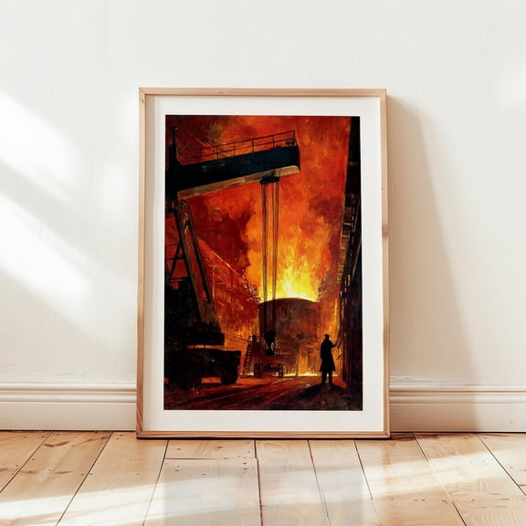 Industrial Steel Foundry Factory Poster Unframed Paper Print