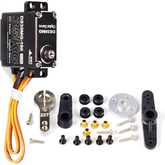 Industrial Steering Servo 180/360 Degree Control Angles Aluminum Case 35kg Twisting for Crawlers