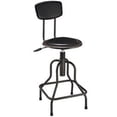 thumbnail image 1 of Industrial Stool with Backrest - Vinyl, Black, 1 of 1