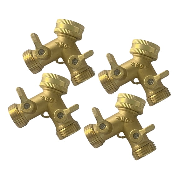 Industrial Strength 3/4Inch Brass Water Flows Divider Pipe Splitter Outdoor Faucet Extension Leakage Prevention Design