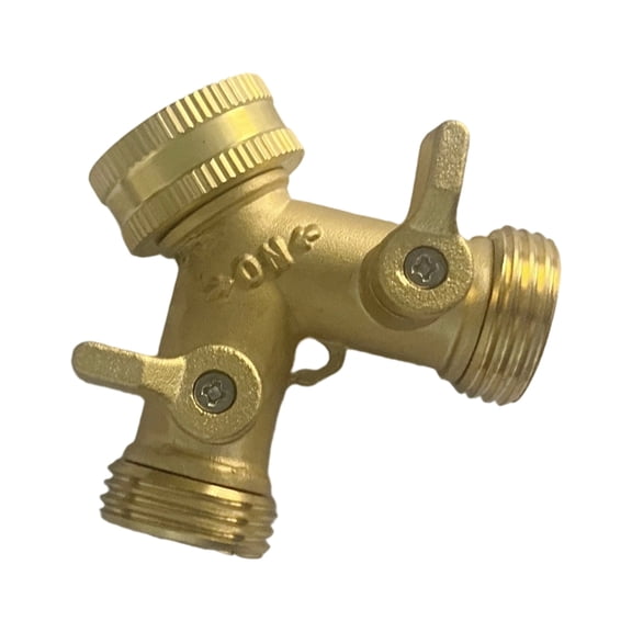 Industrial Strength 3/4Inch Brass Water Flows Divider Pipe Splitter Outdoor Faucet Extension Leakage Prevention Design