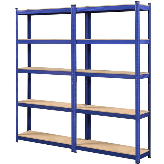 Strength 5 Shelf Metal Storage Rack, Adjustable Garage Shelves for Home Office Shed Organization, 35.5 x 12 x 71 inch, Blue