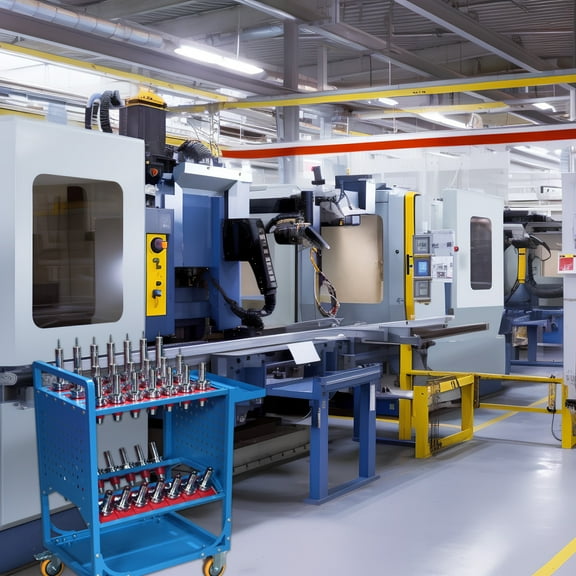 Industrial Strength CNC Tool Cart with 35-Capacity for Machinists Mobile Storage, Anti-Vibration Design, Heavy-Duty Wheels & Brakes for Manufacturing Workshops