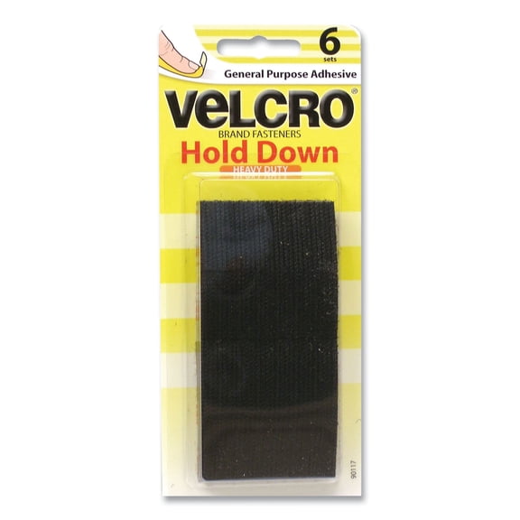 Industrial Strength Heavy-Duty Fastener 1" x 2" Black 6/Pack 90117