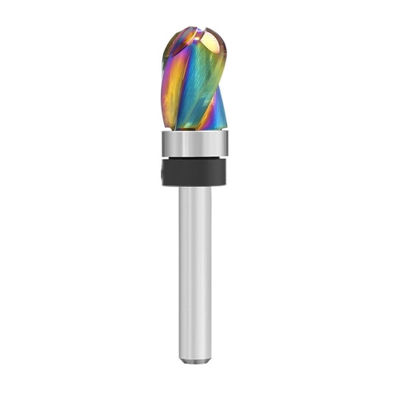 Industrial Strength Router Bit Three Flute Configuration Rainbows Wear Proof Coating Fit for Furniture Making Woodcraft