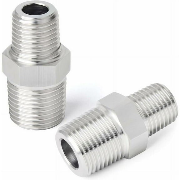 Hex Nipple Connector, Stainless Steel 304 For Home Piping, Reducer Pipe Fitting With Male NPT Thread Ensures Reliable Connections