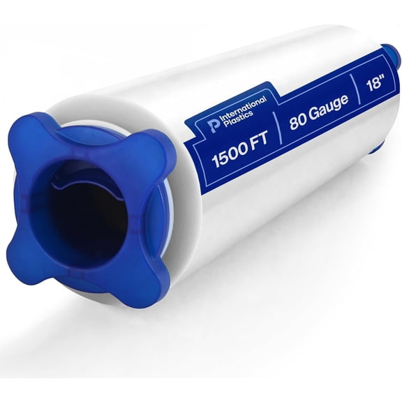 Industrial Strength Stretch Film/Wrap, 18", 1500 feet, 7 Layers, 80 Gauge, up to 800% Stretch, 20 Microns, Clear, Durable Adhering, Heavy Duty for Packing, Moving, Shrink Wrap Box