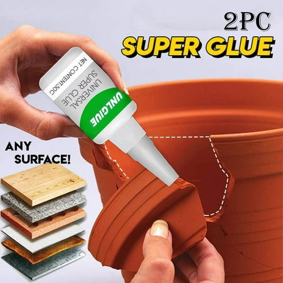 Industrial Strength Super Glue 2-Pack, 1.7 oz each, Waterproof for Plastic, Metal, Ceramic, Fast Bonding 15-30 Sec, Universal Repair, By Preplabs