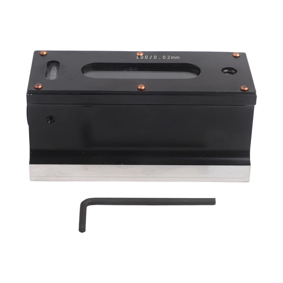 Industrial Strip Level 100mm 0.02mm Machinist Level with V-Groove Base for Machine Tool Calibration and Inspection, Includes Wooden Case(100mm)