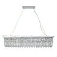 thumbnail image 1 of Industrial-Style Extra-Long Rectangular Crystal Chandelier with E27 Bulbs Home Decor, 1 of 7