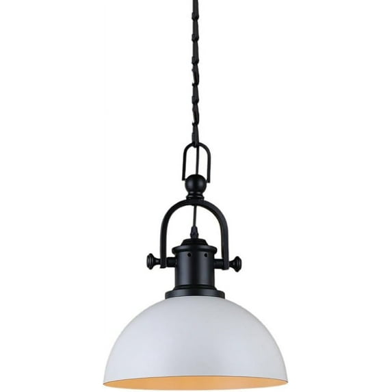 Industrial Style Iron Pendant Light Fixture for Kitchen Island, Semicircle Vintage American Metal Pendant Lighting for Shop, Rustic Farmhouse Pendant Lamp, Retro Pendant Light for Dining Room