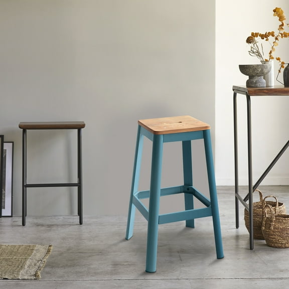 ACME Jacotte Bar Stool in Natural and Teal