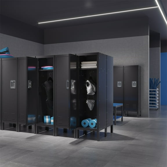 MOJTBE Lockable Easy Assemble with Single Locker Door Steel Yellow Black Blue Gray