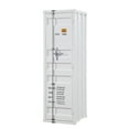 thumbnail image 1 of Industrial Style Metal Wardrobe with Recessed Door Front White - Saltoro Sherpi, 1 of 5