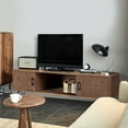 thumbnail image 1 of Industrial Style Reclaimed Wood Tv Stand With 2 Storage Cabinets For Living Room Media Center, 1 of 5