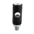 thumbnail image 1 of Industrial Style Safety Air Plug Coupler 1/4" Body 1/4" MNPT Push Button Release, 1 of 4