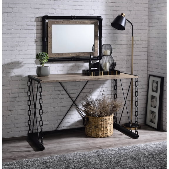 Industrial Style Vanity Desk / Black Main Color, 53lb Package Weight